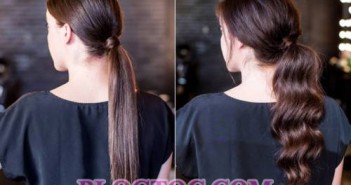 Hướng dẫn cách tạo 2 kiểu tóc đuôi gà buộc thấp cho chị em tóc dài thằng và tóc dài xoăn 1