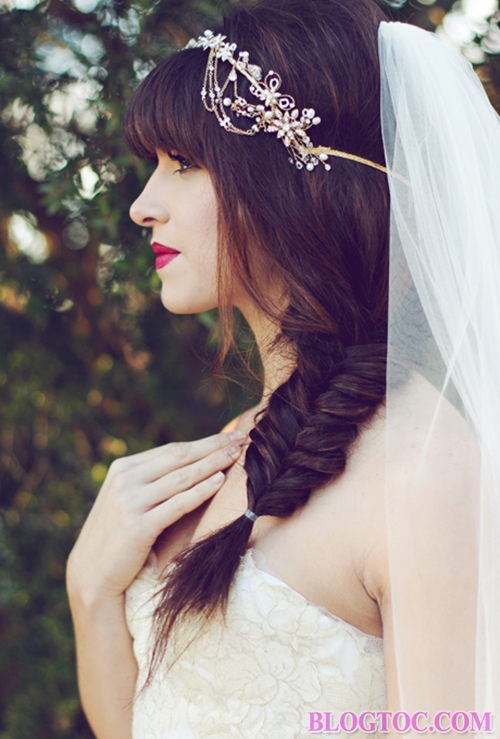 Những kiểu tóc tết cô dâu đẹp nhất mang lại vẻ đẹp lung linh dịu dàng 5
